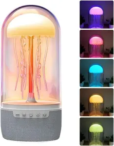 Jellyfish Shape Bluetooth Speaker Lamp, 7 Dynamic Color Changing LED, Portable Wireless Audio Mood Light with Natural Airflow for Bedroom Office Father’s Day Present