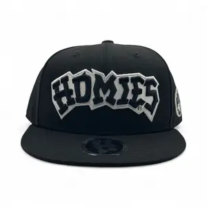 HOMIES™ - SNAPBACK HAT B/W Logo on BLACK