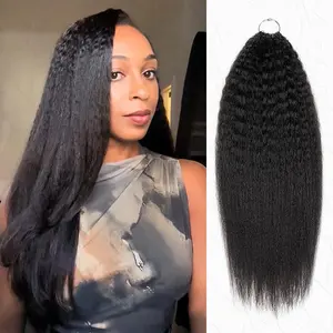 QVR ks Crochet Hair Natural Black Machine Made Feather Crochet Human Hair Extension TikTokShopBlackFriday