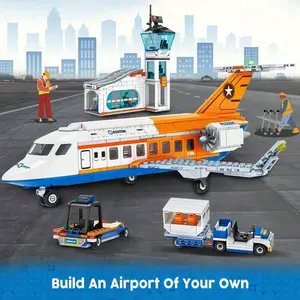 697-Piece Airplane Building Set - 3-in-1 STEM Airport Model with Baggage Truck, Radar Tower & Shuttle Bus, Perfect for Kids & Adults 6+ Vector Stunt Plane this  thing  rips