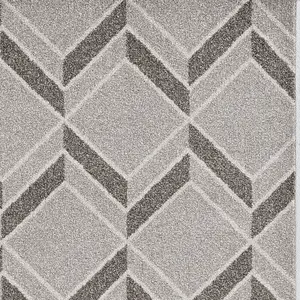Lucia 2772 Grey Herringbone Machine Woven Performance Area Rug - KAS