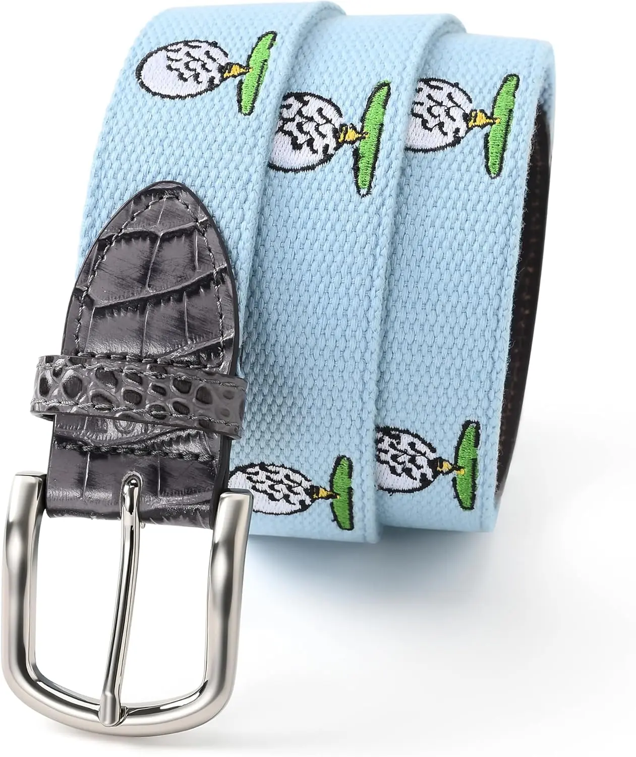 Sky Blue Belt With Ball Emboridery