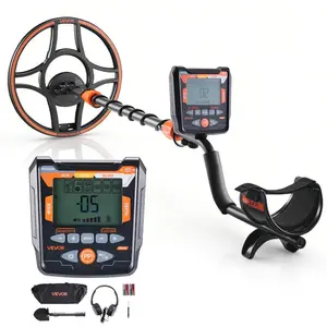 VEVOR Metal Detector for Adults, 12, Professional High Accuracy Gold Detector, IP68 Waterproof Search Coil with Display, Headphones, 6 Modes, Adjustable Length, for Detecting Gold Treasure Hunting