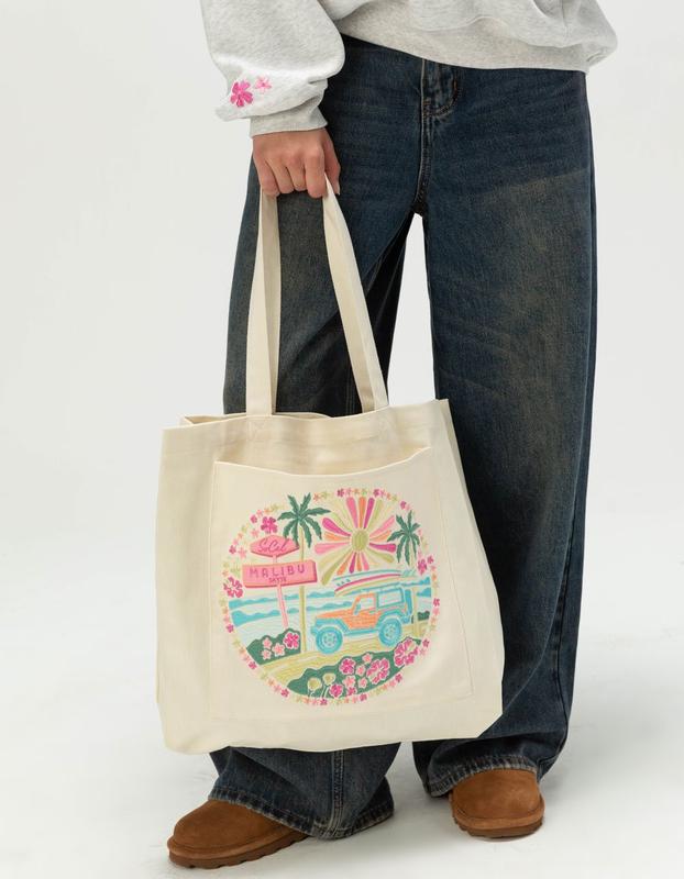 MALIBU SKYYE So Cal Embroidered Tote Bag