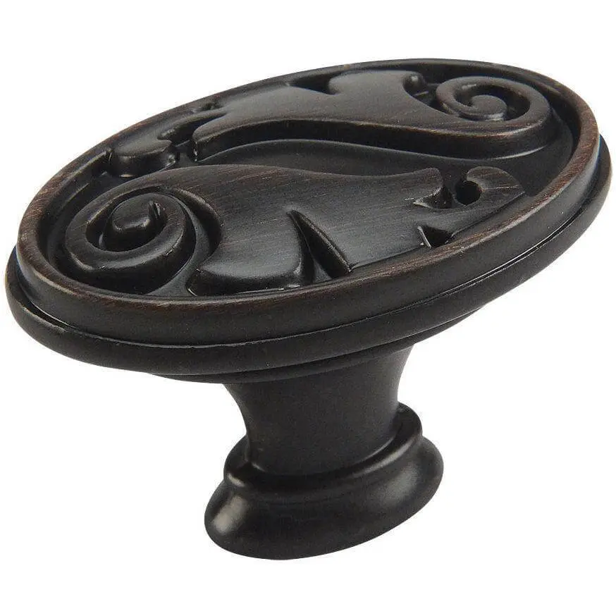 Cosmas 4297ORB Oil Rubbed Bronze Floral Cabinet Knob