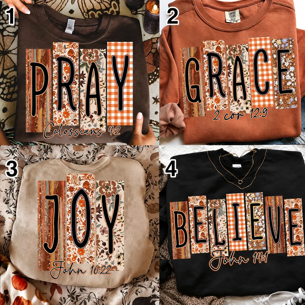 Preppy Bible Fall Bundle Sweatshirt, Grace Joy Pray Believe Shirt, Fall Jesus Sweatshirt, Jesus Christian,Ditsy Floral Fall Sweatshirt, Fall Sweatshirt,Pumpkin Spice