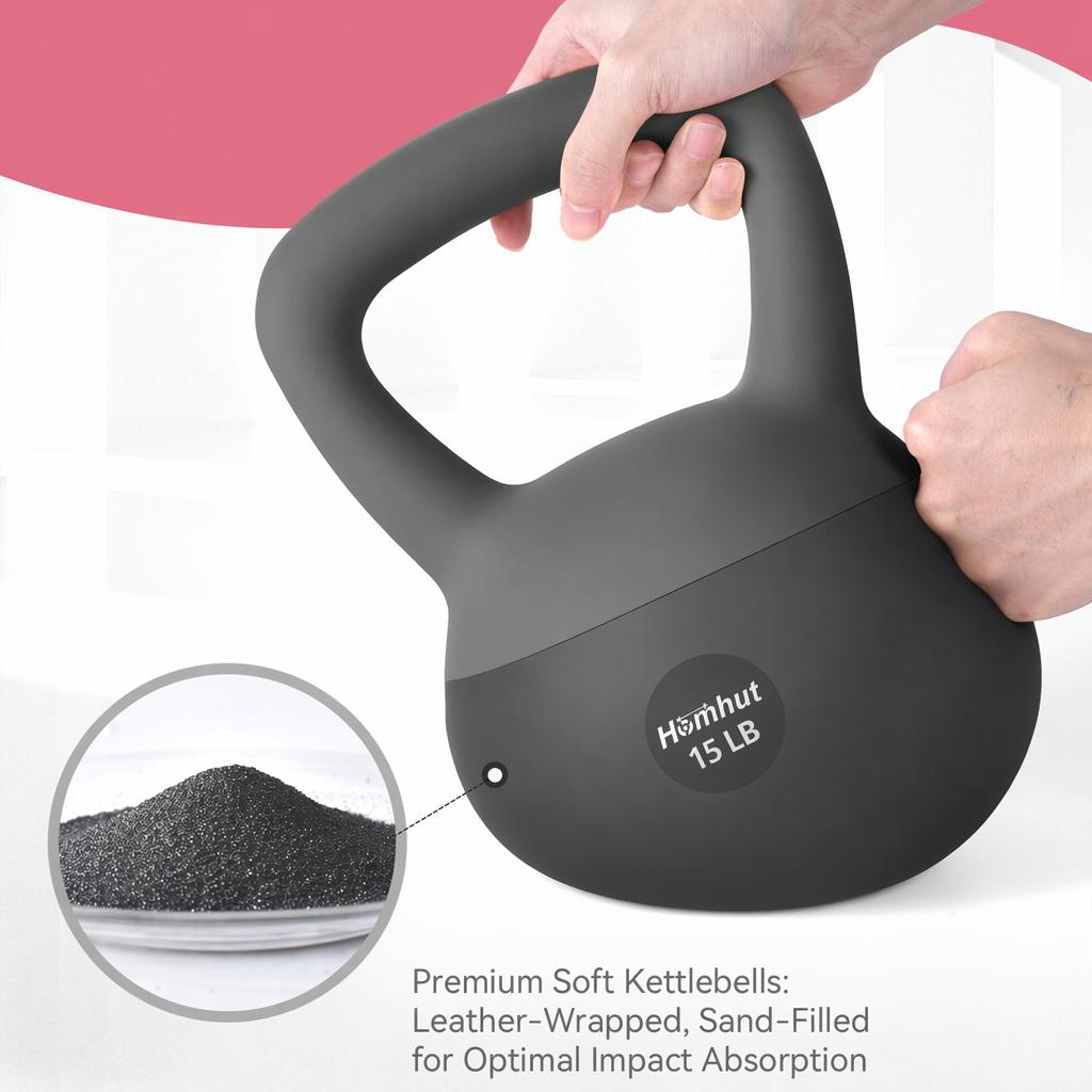 Homhut Eco-Friendly 15 lb Durable Soft Kettlebell with Handle, Non-Toxic Fitness Equipment for Home Gym Strength & Core Training Conditioning, Sports & Outdoor Gym Accessory, No Homhut Eco-Friendly 15 lb Durable Soft Kettlebell with Handle, Non-Toxic Fitness Equipment for Home Gym Strength & Core Training Conditioning, Sports & Outdoor Gym Accessory, No