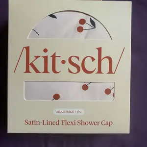 Kitsch Satin-Lined Cherry Print Satin Shower Cap