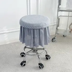Adjustable round stool cover, removable chair cover protector, available in multiple colors, stretch fabric suitable for home decor.