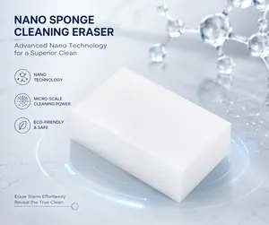 【Summervibes】1 pc microfiber cloth Nano Magic Sponge Eraser,  Multi-Surface Cleaning Sponge, Just Add Water Melamine Cleaner for Kitchen, Bathroom, Shoes, Walls & Household Stains