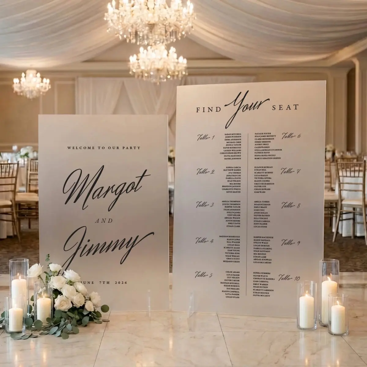 Wedding Welcome Sign & Seating Chart Bundle — Modern Minimalist