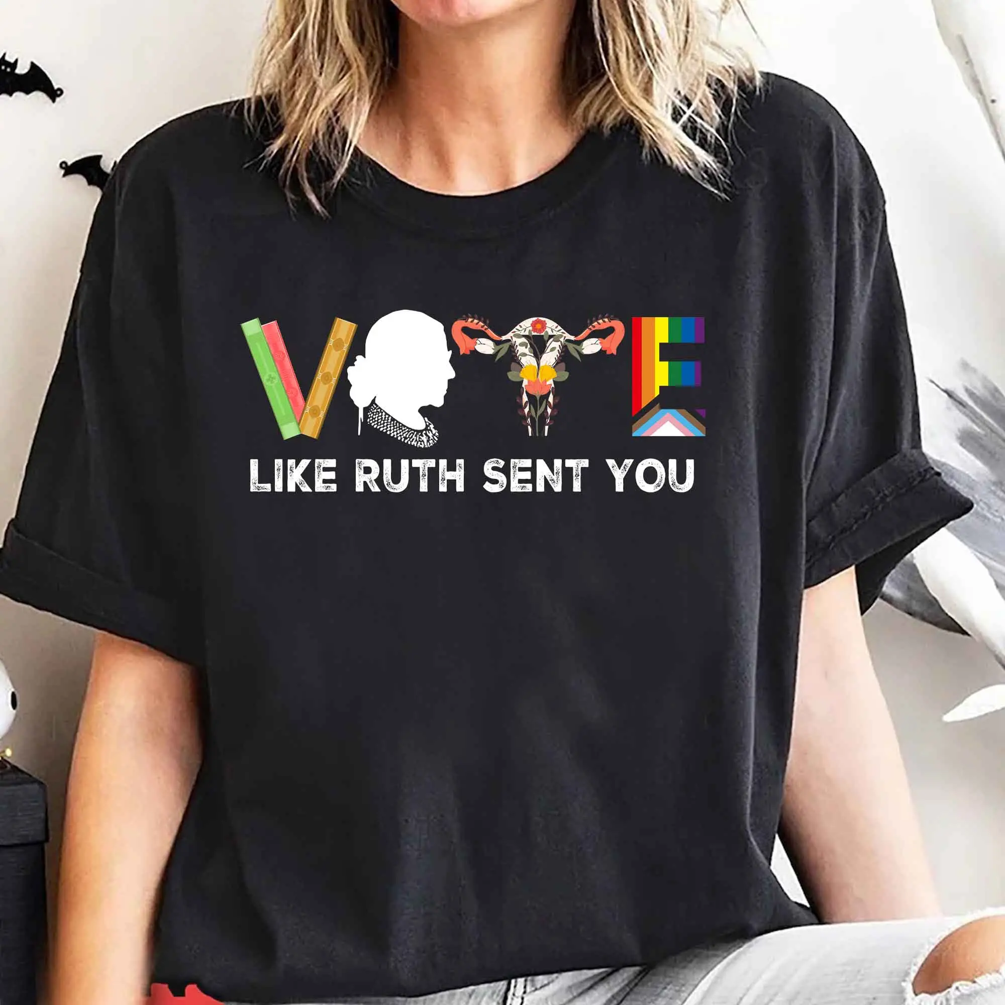 Vote Ruth Sent you, Vote Shirt, Banned Books Shirt, Reproductive Rights Shirt, Heavy Cotton, Multiple Styles, Colors For Men And Women