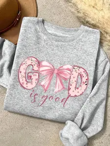 God is Good Bow Sweatshirt, Bow sweater, God sweatshirt, Women's Clothes for Daily Wear-Mom shirt- Gift Mother's Day- Jesus clothings-christmas shirts