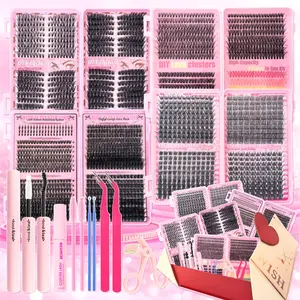 Lash Book Gift Set | Christmas Gift | Volume Lashes for Cat Eye, Round Eye, and Dramatic Looks | Wispy, Bold, Colorful Styles | Perfect for Summer Makeup & Back to School Glam | Natural to Full Glam Eyelash Kit | 40D 60D 80D 100D | D Curl Wide Band