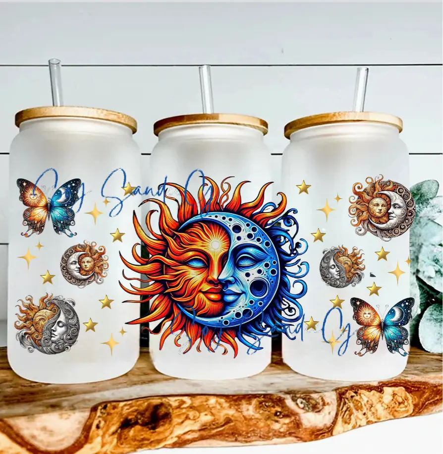 Sun & Moon - UVDTF Wrap for cups/hard surfaces sticker