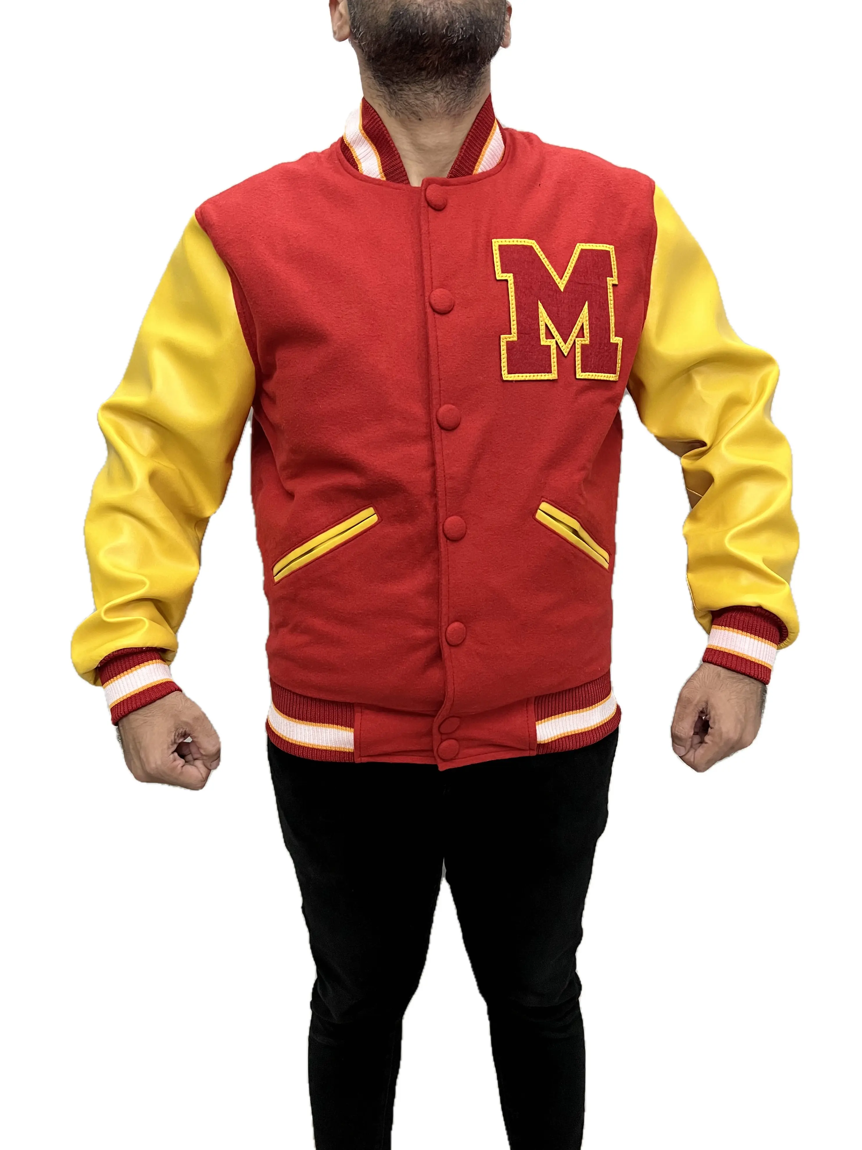 MJ Thriller Letterman Faux Leather Varsity Wool Jacket MJ Thriller Letterman Faux Leather Varsity Wool Jacket
