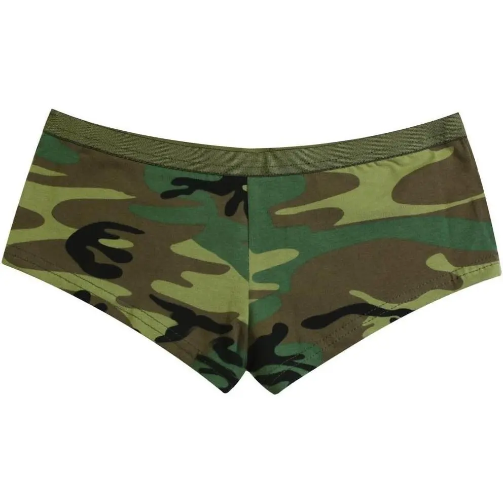 Rothco Women's Booty Shorts - Woodland Camo Sexy Short Womenswear Bottom Camouflage Lightweight Booty Shorts