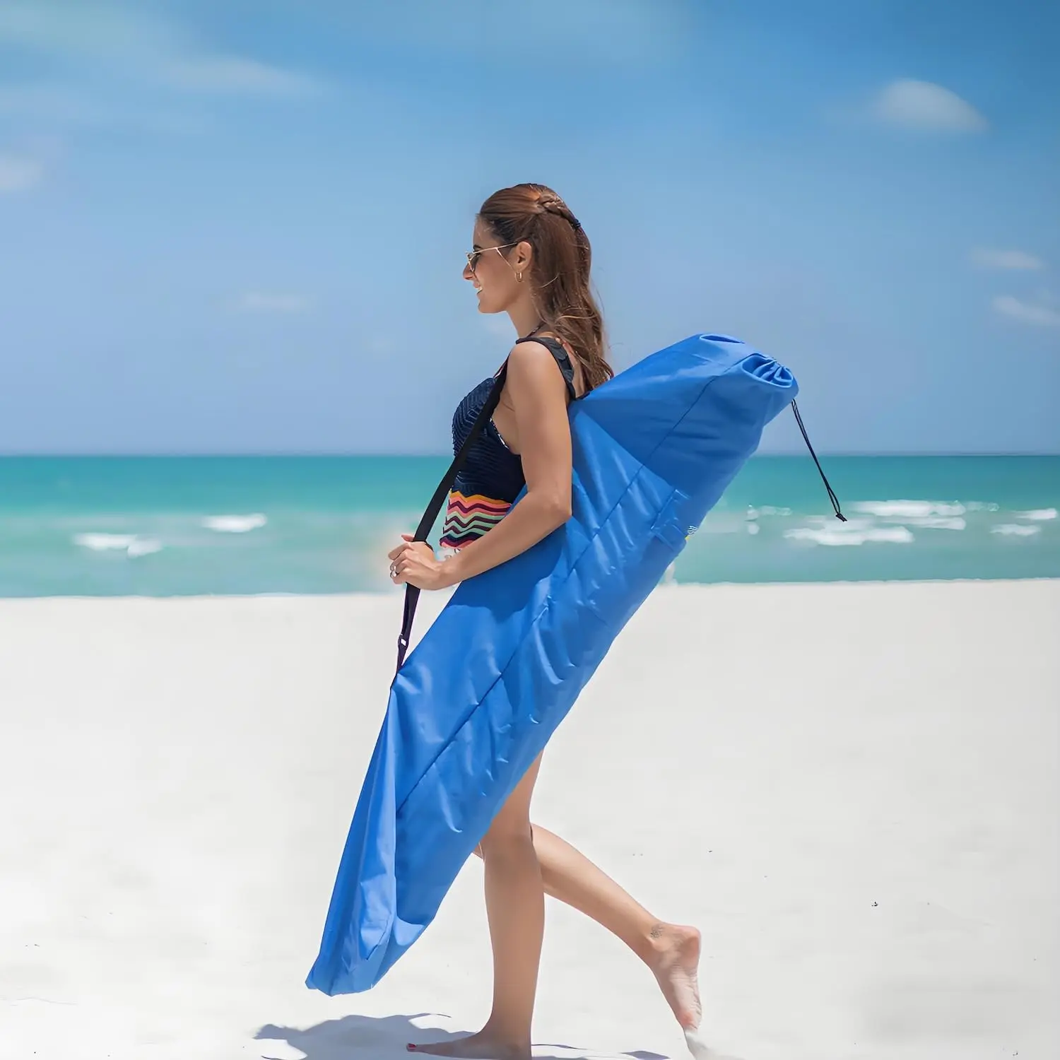 Commercial Grade Heavy Duty Beach Umbrella Carry Bag for storage of Beach & Patio Umbrellas,Universal Beach Umbrella Carry Bag,Foldable Umbrella Bag, Fits Most Outdoor Umbrellas, blueGift.