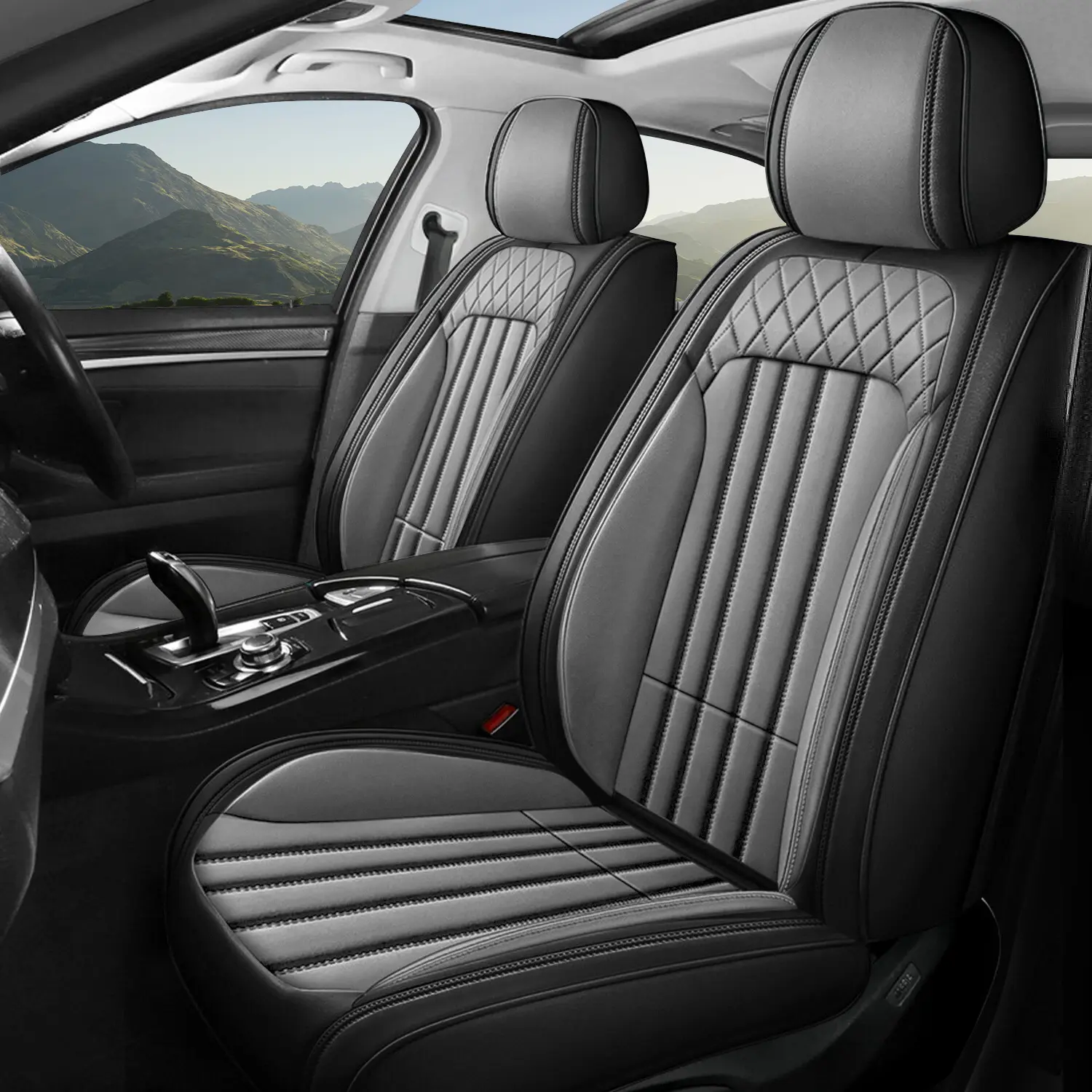 Faux Leather Full Set Car Seat Covers - Custom-Fit for Chevrolet Blazer 2019-2024, 2/5-Seat Car-Friendly Cushions, Waterproof, Easy-to-Install Father's Day Gift, Car-Friendly Seat Cushions