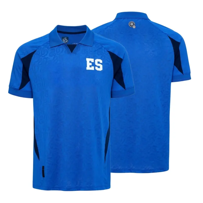 2627 El Salvador National Team Home Away Soccer Blue White Short Sleeve  Soccer Jersey