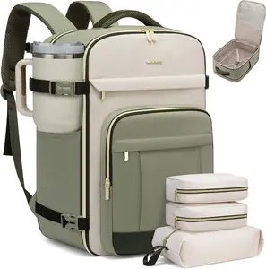 LOVEVOOK 40L Travel Backpack for Women & Men - 17.3 Inch Carry On Backpack & Personal Item Backpack for Airlines, Spacious and Durable Design, with 3 Packing Cubes