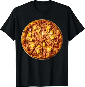 100% Cotton Unisex Huge Hawaiian Pizza Graphic for Birthdays, Costumes and Fun T-Shirt