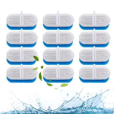 Cat Water Fountain Replacement Filters, 12pcs/set Replaceable Carbon Filters for Pet Automatic Water Dispenser, Automatic Water Feeder