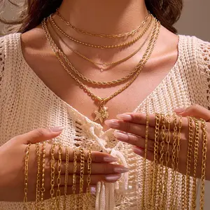 Premium 18K Gold Plated DIY Necklace Chains, For Custom Pendants (Only Chains, No Charms Included)