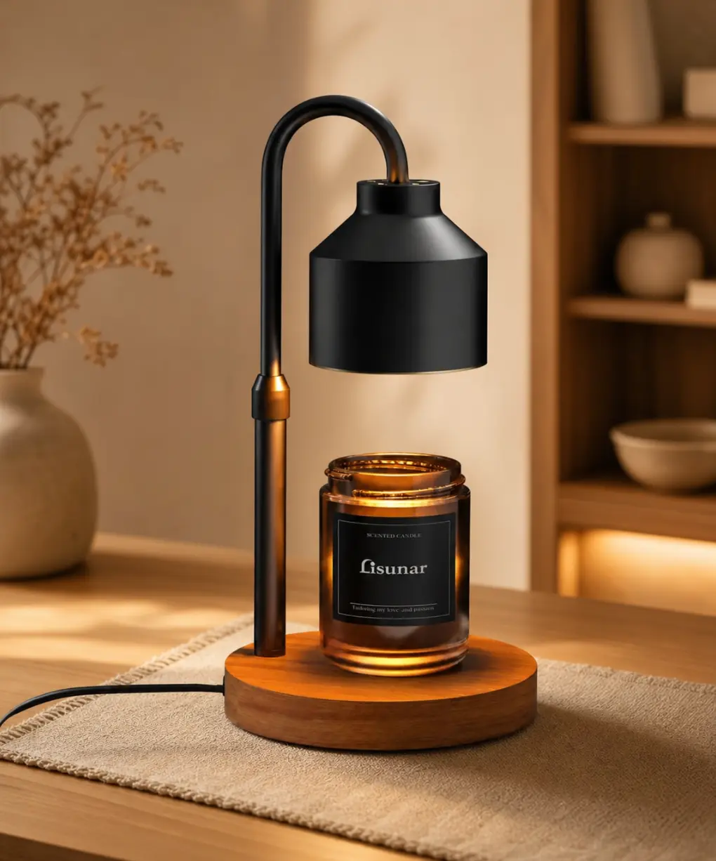 Candle Warmer Lamp with Timer & Dimmer, Adjustable Height Wax Melter for Jar Candles, Flameless Electric Lamp for Bedroom Home Decor