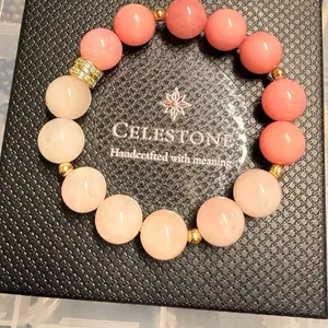 Celestone Rose Quartz and Pink Jade Healing Crystal Set (for Meditation, Energy Balancing)