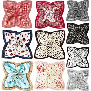 10 PCS Mixed Set Scarf 20 inch x 20 inch Fashion Square Satin Neck Scarf Head