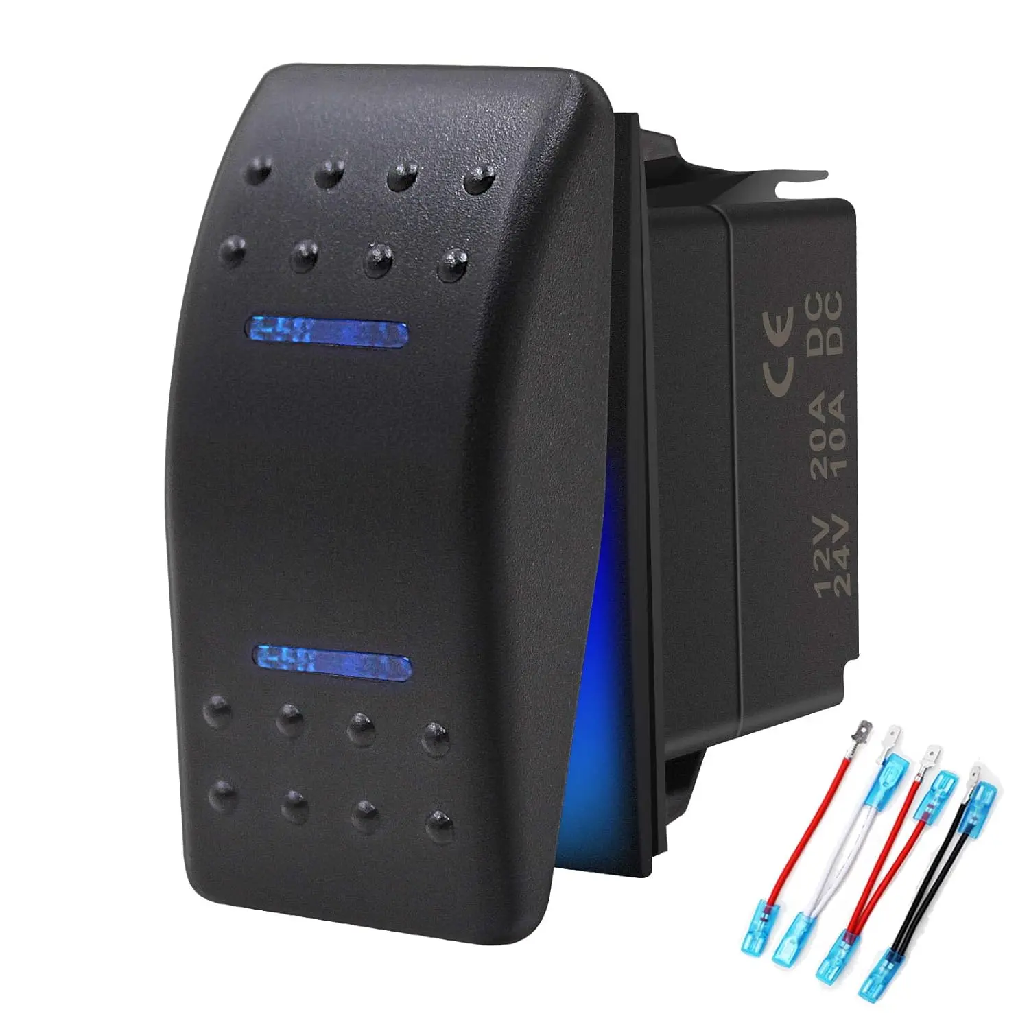Rocker  Toggle - ON/Off/ON Blue LED Light - 12V 20Amp 24V 10Amp, 7 Pin for Automotive   Marine    4x4 Caravans RVs SUV ATV UTV & More