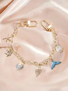 Ocean Style Bag Chain - Decorative Accessories, Suitable For Extension Chains Of Tote Bags, Shoulder Bags, Etc. Ocean Style Keychain, Oceanic Charms, Elegant Pendant Designs Such As Starfish, Shells, And Fish Tails, Bag Accessories, Beach Style