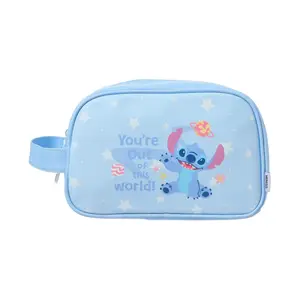 Disney Lilo & Stitch Collection Cosmetic Bag-Blue,Cute Cartoon Cosmetic Pouch, Portable Storage Bag for Travel & Daily Use