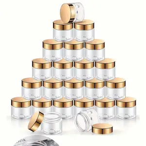 Transparent Plastic Refillable Jar with Lid, 1oz/30g, Sulfate-Free, Flip-Top Design, Ideal for Cosmetics, Lotion, Cream, Travel-Friendly