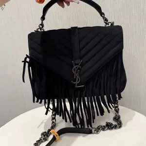 Pre-owned Yves Saint Laurent Saint Laurent Fringe Tote Messenger Bag