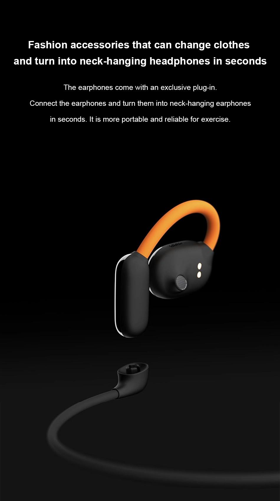 MINISO M99 Wireless Bluetooth 5.4 Luminous Open Earphones, HIFI Heavy Bass, Immersive Sound Effect, Suitable for Games and Music, Lightweight and Comfortable, Can Send Lanyard and Neck Strap