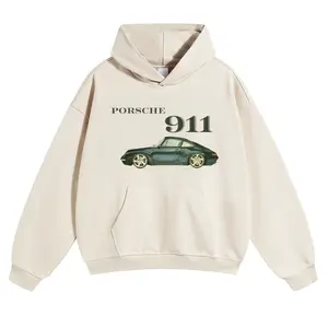 911 Vintage Hand-painted Unisex pure cotton sweatshirt, Soft Oversized Fit, good graphic hoodies, Racing Car Pattern Street Wear Car Meet, Gift for Boyfriend, Men's gifts