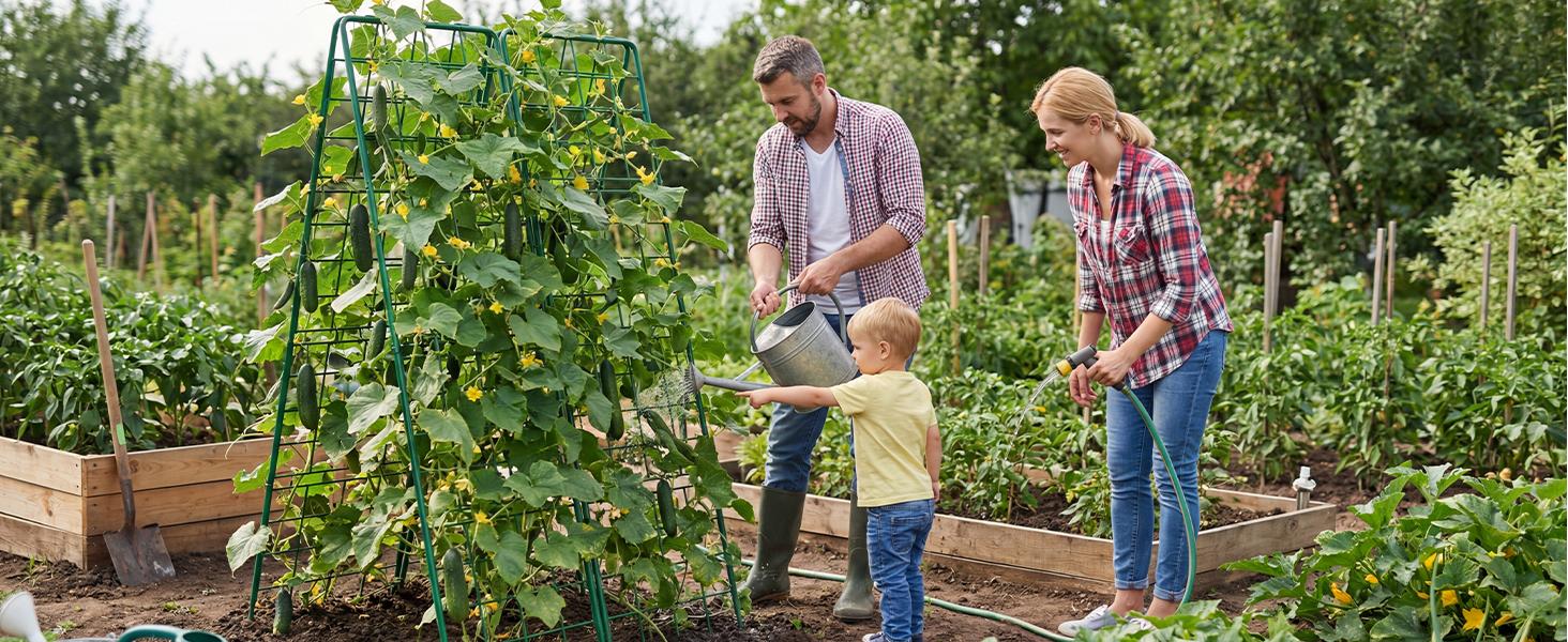 【SummerWins】Lilypelle Heavy Duty Adjustable A-Frame Cucumber Trellis for Climbing Plants,59"x19"Metal mesh Design,Rust-Proof and UV-Resistant,Garden Trellis for Cucumber Beans and Vine Type Plants 【SummerWins】Lilypelle Heavy Duty Adjustable A-Frame Cucumber Trellis for Climbing Plants,59"x19"Metal mesh Design,Rust-Proof and UV-Resistant,Garden Trellis for Cucumber Beans and Vine Type Plants