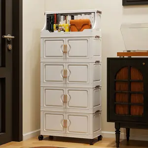 Large-capacity household storage box for clothes and quilts, plastic foldable storage cabinet, toy and snack storage cabinet