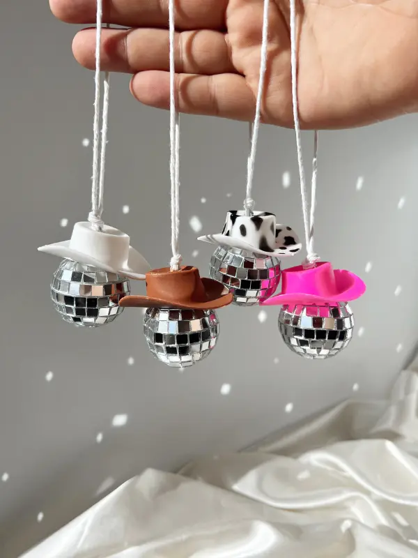 Golden Hour Designs Disco Ball Cowboy Car Hanging Accessory