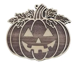 Wooden Jack-o'-Lantern, Halloween Fall Festive Home Decor