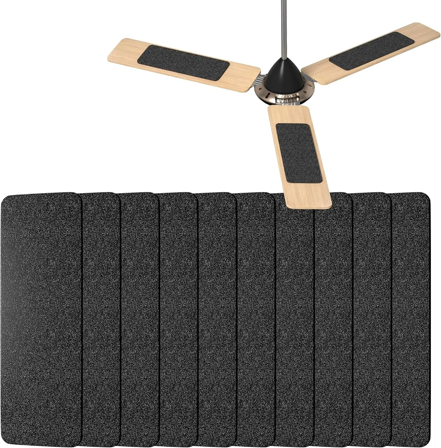 10 Pack Ceiling Fan Filters for Fan Blades, Activated Coconut Carbon | Activated Coconut Carbon Fan Filter Pads, Easy-Install Dust Catcher Accessories for Home, Fits Most Ceiling Fans