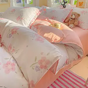 Floral Print Bedding Set, Decorative Duvet Cover, 1 Count Duvet Cover & 2 Counts Pillowcase without Filler, Soft Comfortable Bedding Set for Home Bedroom, Duvet Cover Sets