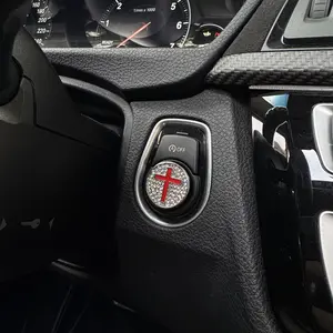 Christian cross car sticker, one-button start decoration, diamond-encrusted with diamonds at will, suitable for motorcycles and SUVs, durable exterior decoration, easy to apply, fashionable car parts, car decals