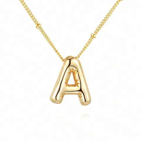 Hip Hop Personalised Balloon Letter Pendant Necklace Initial Trendy Necklace Birthday Gift Jewelry Party Jewellery Fashion Necklace