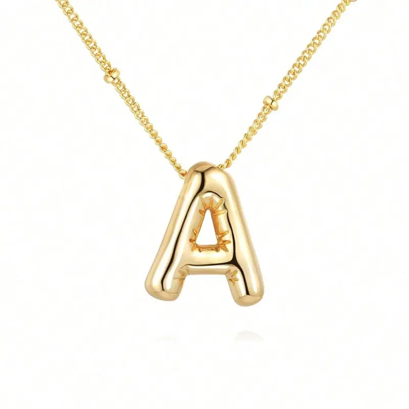 Hip Hop Personalised Balloon Letter Pendant Necklace Initial Trendy Necklace Birthday Gift Jewelry Party Jewellery Fashion Necklace
