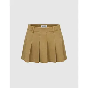 URBAN REVIVO 2026 WomensWear Pleated Mini A-Line Skirt