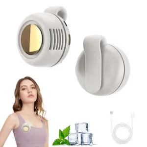 Portable Silent Mini Leafless Electric Fan, Adjustable Three-Speed Waist Hanging Fan, Phone Cooling Fan, Personal Use, Rotating Body, Outdoor Travel