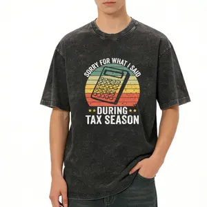 Washed 'Sorry for What I Said During Tax Season' T-Shirt – Funny Accounting Tee, 100% Cotton, Vintage CPA Graphic